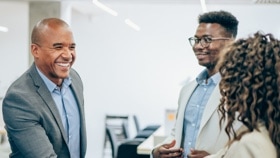 Business people shaking hands in the office