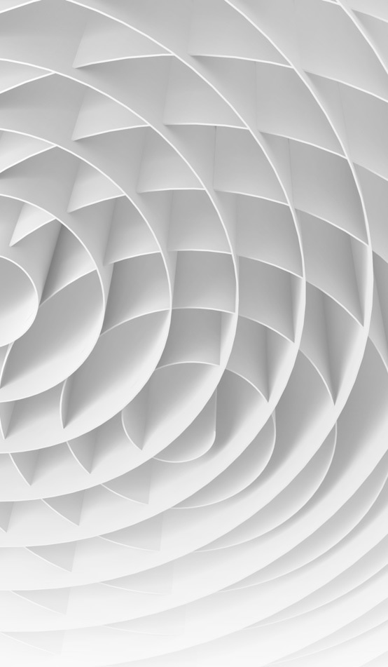 White intersected 3d spirals