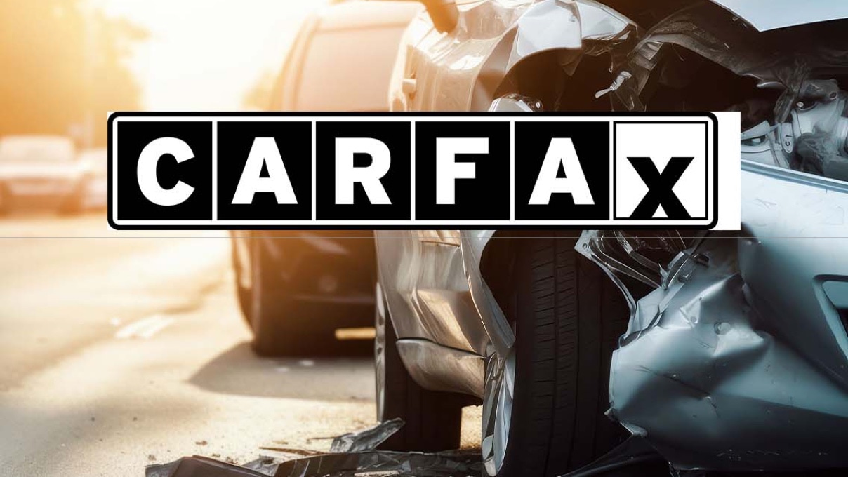 carfax logo over an image of an automobile after a crash